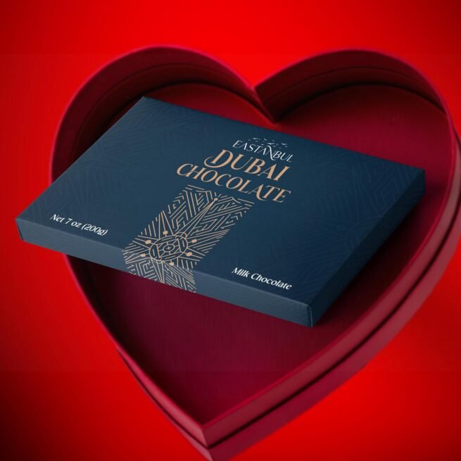 Eastanbul Dubai Chocolate Bar Pistachio, 7oz, Premium Pistachio Dubai Chocolate Bar, Viral Candy with Shredded Phyllo Dough, Knafeh, Gift Box.