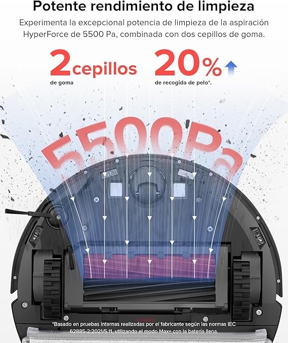 roborock Q5 Pro Robot aspirador e esfregona de chão, esvaziamento automático, DuoRoller, 5500 Pa, 2,5 l saco para pó, tanque de água de 180 ml, aspirador de robô e navegação PreciSense LiDAR