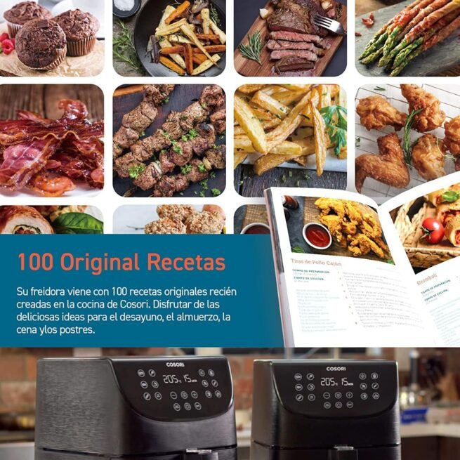 COSORI Fritadeira sem óleo 5,5 l, preto, branco e vermelho