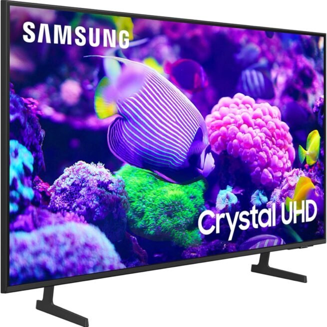 SAMSUNG Smart TV HDR de cristal de classe UHD 4K DU7200 de 65 polegadas com som de rastreamento de objetos Lite, PurColor, Motion Xcelerator, Mega Contrast, Q-Symphony (UN65DU7200, modelo 2024)
