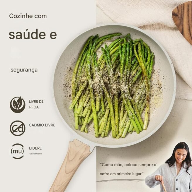 CAROTE Conjunto de 21 panelas e frigideiras, conjuntos de panelas antiaderentes, conjunto de panelas antiaderentes de indução de granito branco com frigideiras e panelas (PFOS, livre de PFOA)