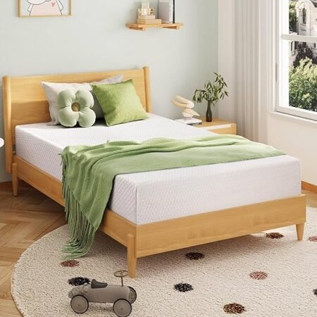 Colchão de espuma viscoelástica tamanho completo, colchão de cama de 20 cm em uma caixa com gel de chá verde refrescante, alívio de pressão com suporte médio firme, certificado CertiPUR-US