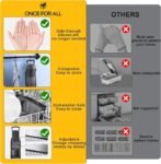 ONCE FOR ALL Cortador de mandoline seguro atualizado, tamanho maior, cortador de alimentos vegetais, cortador de batata frita, lâmina destacável, artefato de corte de cozinha.