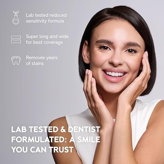 Kit de tiras de clareamento dental natural com 14 tratamentos - clareador de dentes sensíveis, sem peróxido, tiras brancas seguras para esmalte - Clareamento dental instantâneo sem danos.